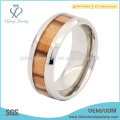 Einzigartiges Silberband Holz und Titan Hochzeit Bands